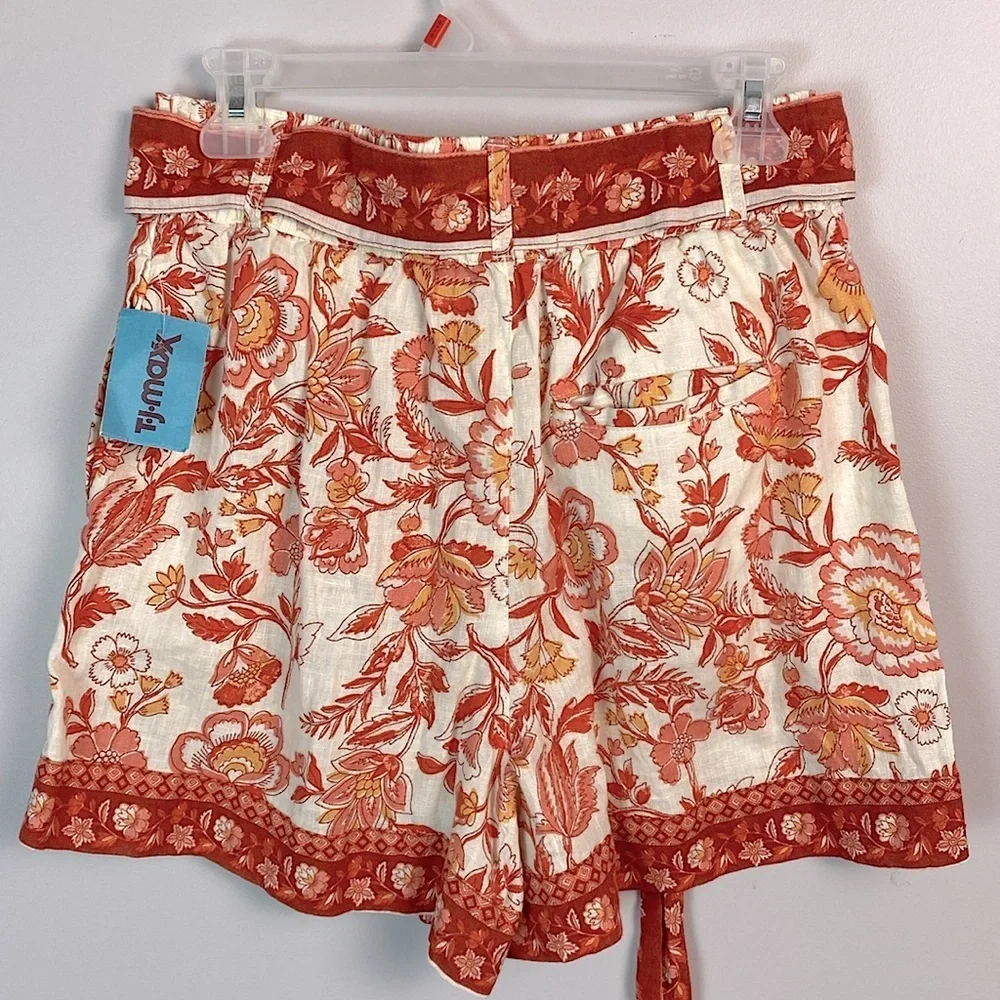 Rachel Zoe 100% Linen Shorts with tie belt European Flax size Medium